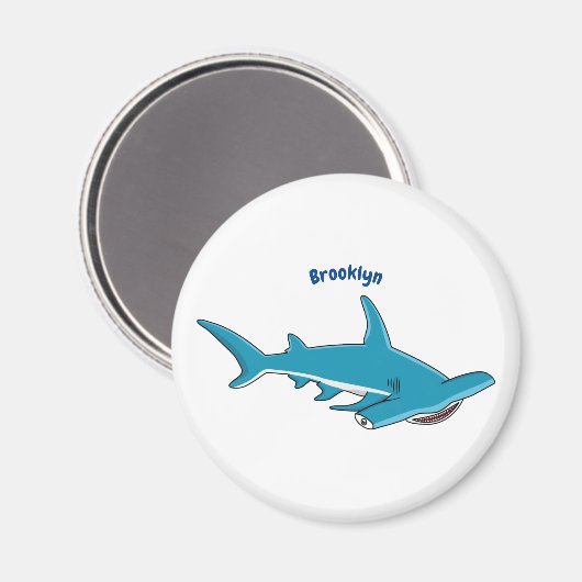 Hammerhead-Hai-Cartoon  Magnet (Vorderseite/Rückseite)