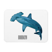 Hammerhead-Hai-Cartoon Magnet (Horizontal)