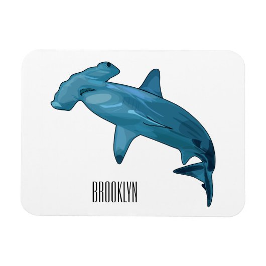 Hammerhead-Hai-Cartoon Magnet (Horizontal)