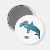Hammerhead-Hai-Cartoon Magnet (Vorderseite/Rückseite)