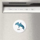 Hammerhead-Hai-Cartoon Magnet (In Situ (Geschirrspüler))
