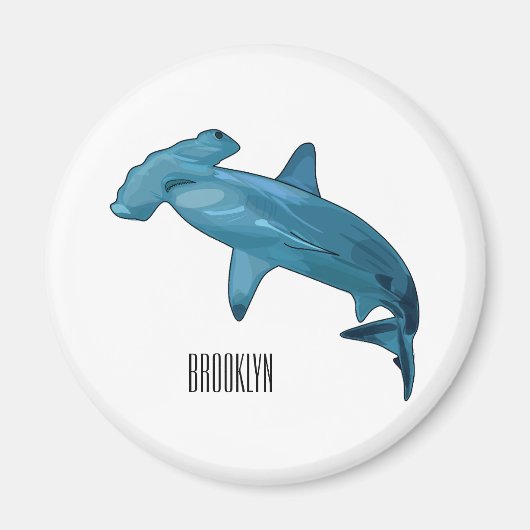 Hammerhead-Hai-Cartoon Magnet (Vorne)