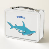 Hammerhead-Hai-Cartoon Metall Brotdose (Rückseite)