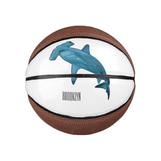 Hammerhead-Hai-Cartoon Mini Basketball (Vorderseite)