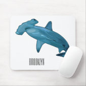 Hammerhead-Hai-Cartoon Mousepad (Mit Mouse)