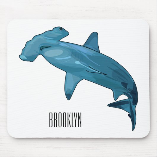 Hammerhead-Hai-Cartoon Mousepad (Vorne)