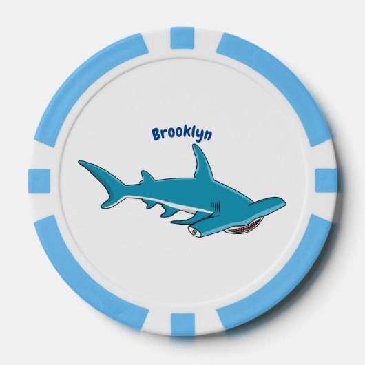 Hammerhead-Hai-Cartoon Pokerchips (Vorderseite)