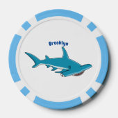 Hammerhead-Hai-Cartoon Pokerchips (Rückseite)
