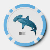 Hammerhead-Hai-Cartoon Pokerchips (Rückseite)
