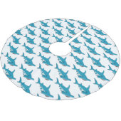 Hammerhead-Hai-Cartoon Polyester Weihnachtsbaumdecke (Schrägansicht)