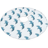 Hammerhead-Hai-Cartoon Polyester Weihnachtsbaumdecke (Schrägansicht)