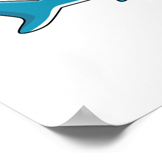 Hammerhead-Hai-Cartoon Poster (Ecke)