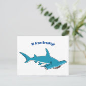 Hammerhead-Hai-Cartoon Postkarte (Stehend Vorderseite)