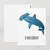 Hammerhead-Hai-Cartoon Postkarte (Vorne/Hinten)