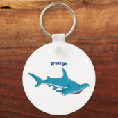 Hammerhead-Hai-Cartoon Schlüsselanhänger (Vorderseite)