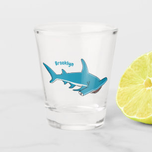 Hammerhead-Hai-Cartoon Schnapsglas