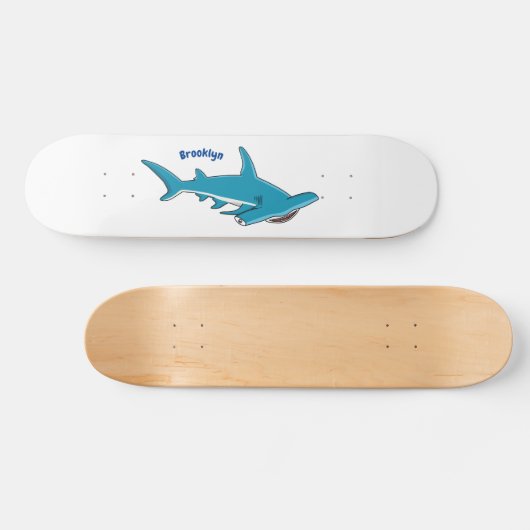 Hammerhead-Hai-Cartoon Skateboard (Horizontal)