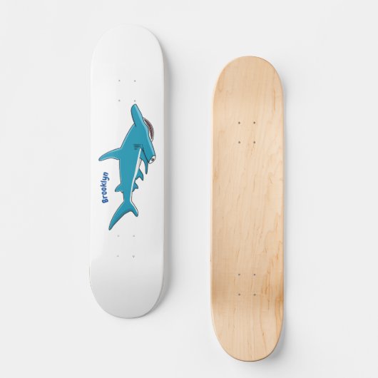 Hammerhead-Hai-Cartoon Skateboard (Vorderseite)