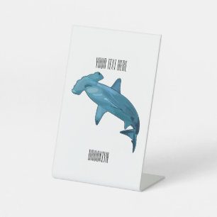 Hammerhead-Hai-Cartoon Sockelschild