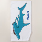 Hammerhead-Hai-Cartoon Strandtuch (Vorderseite)