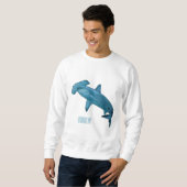 Hammerhead-Hai-Cartoon Sweatshirt (Vorne ganz)