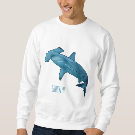Hammerhead-Hai-Cartoon Sweatshirt (Vorderseite)