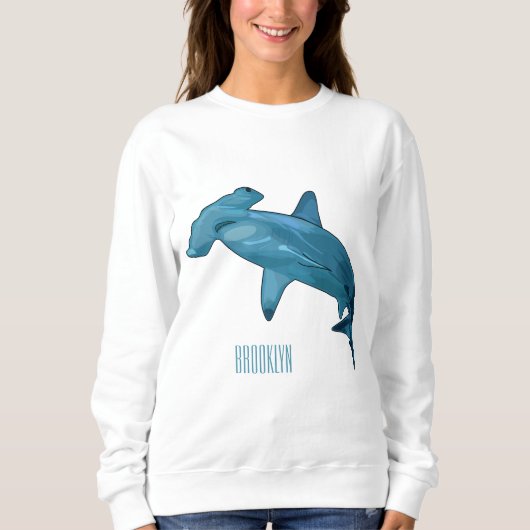 Hammerhead-Hai-Cartoon Sweatshirt (Vorderseite)