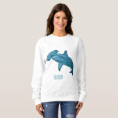 Hammerhead-Hai-Cartoon Sweatshirt (Vorne ganz)