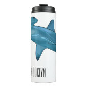 Hammerhead-Hai-Cartoon Thermosbecher (Vorderseite)