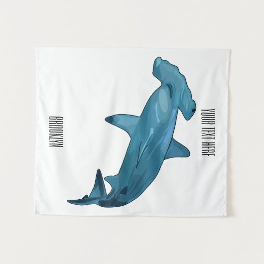 Hammerhead-Hai-Cartoon Wandteppich (Vorderseite (Horizontal))