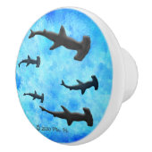 Hammerhead-Haifischschule in der Silhouette Keramikknauf (Rechts)