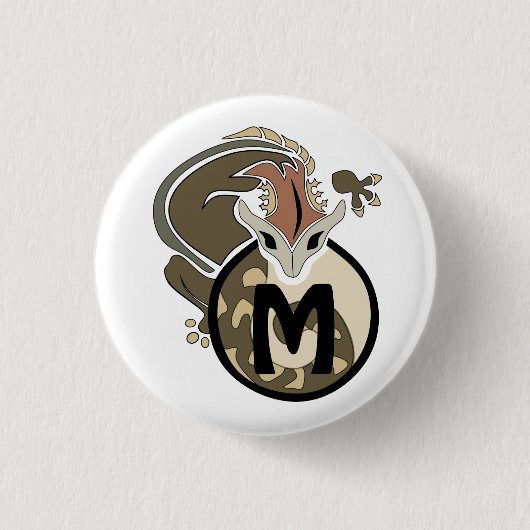 Hammerhead Salamander Monogram Button (Vorderseite)