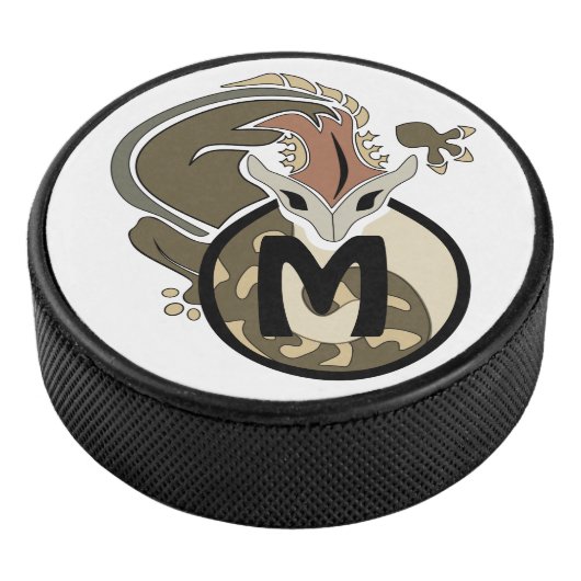 Hammerhead Salamander Monogram Eishockey Puck (3/4)
