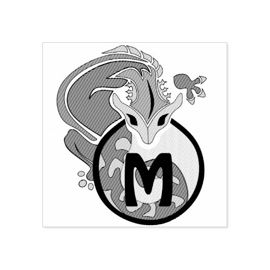 Hammerhead Salamander Monogram Gummistempel (Prägung)