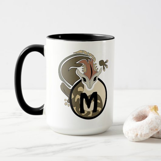 Hammerhead Salamander Monogram Tasse (Mit Donut)