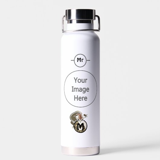 Hammerhead Salamander Monogram Trinkflasche (Rückseite)