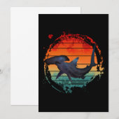 HAMMERHEAD SHARD VINTAG SUNSET EINLADUNG (Vorne/Hinten)