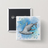 Hammerhead Shark auf Knopfdruck Button (Vorne & Hinten)