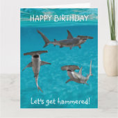 Hammerhead Shark Birthday Funny Karte (Vorderseite)