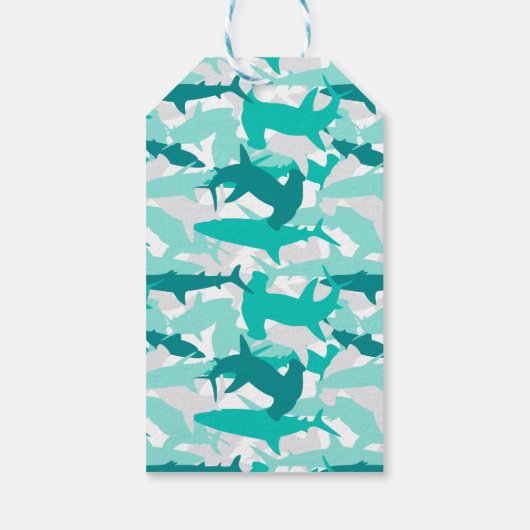 Hammerhead Shark Birthday Party Geschenkanhänger (Rückseite)