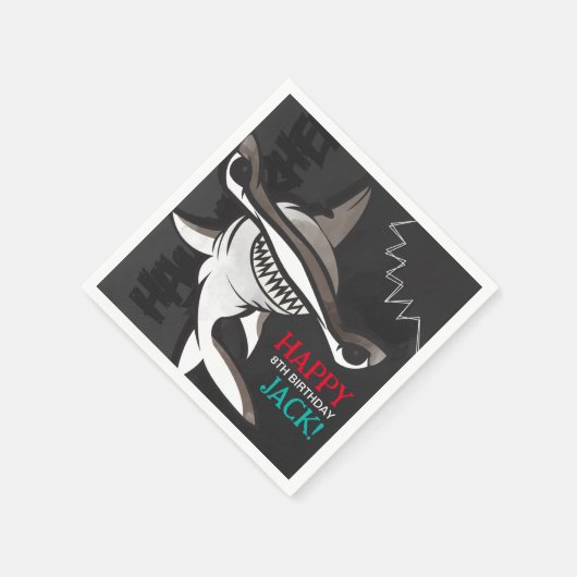 Hammerhead Shark Birthday Party Paper Napkins Serviette (Ecke)