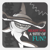 Hammerhead Shark Birthday Party Quadratischer Aufkleber (Vorderseite)