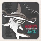 Hammerhead Shark Birthday Party Rechteckiger Pappuntersetzer (Vorderseite)