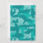 Hammerhead Shark Bite Kindergeburtstag Einladung (Rückseite)