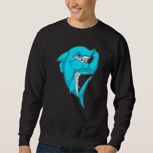 Hammerhead shark Bodybuilder Bodybuilding Sports Sweatshirt (Vorderseite)