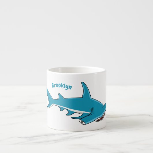 Hammerhead shark cartoon illustration espressotasse (Vorderseite)