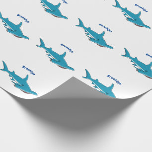 Hammerhead shark cartoon illustriert geschenkpapier