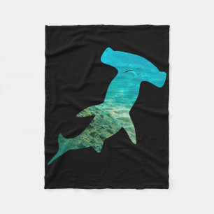 Hammerhead Shark liebt Silhouette Earth Day und O Fleecedecke