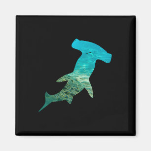 Hammerhead Shark liebt Silhouette Earth Day und O Magnet