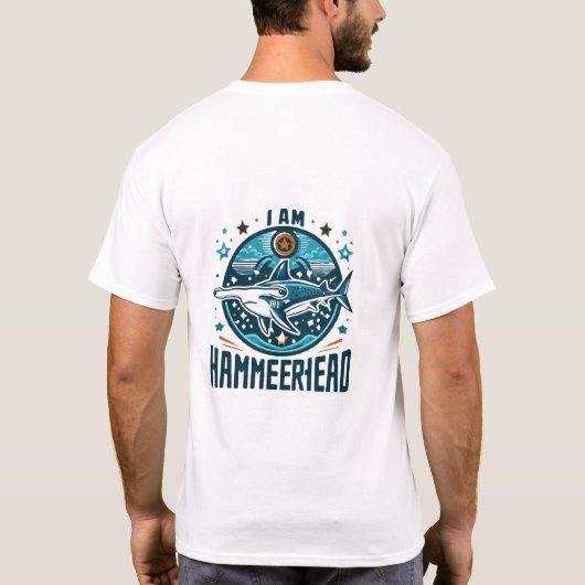 "Hammerhead Shark mit Text I Am Hammerhead T-Shirt (Rückseite)